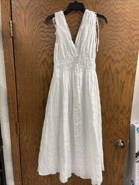 Madewell White Maxi Dress with V-Neck
